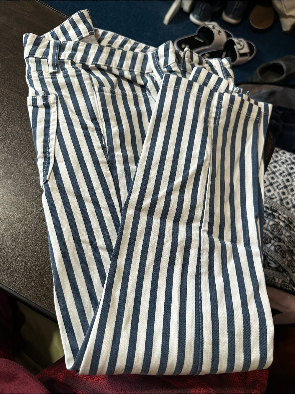 Splendid Navy and White Striped Chinos